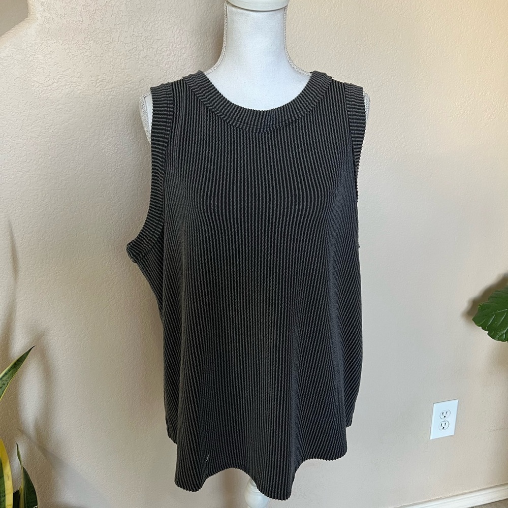 Maurice’s 24/7 Black Ribbed Sleeveless Tank
